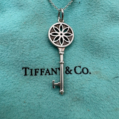 Tiffany & Co. Daisy Key Halskette aus Silber mit Diamant