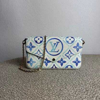 Louis Vuitton Pochette Félicie – Monogram Tile „By The Pool“ Lagoon Blue