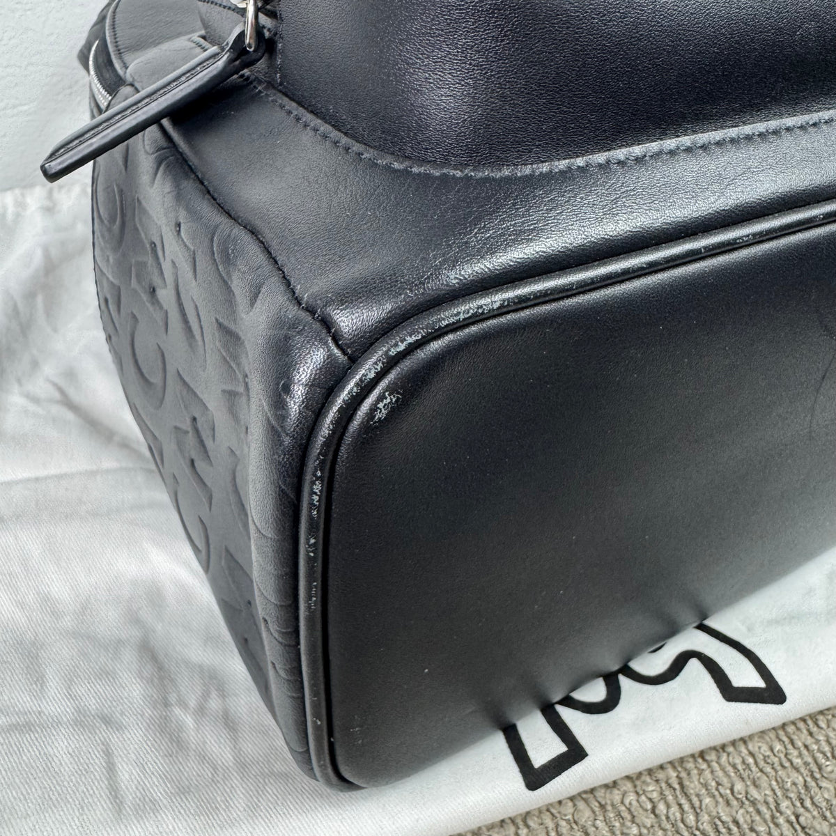 MCM Rucksack Schwarzes Leder
