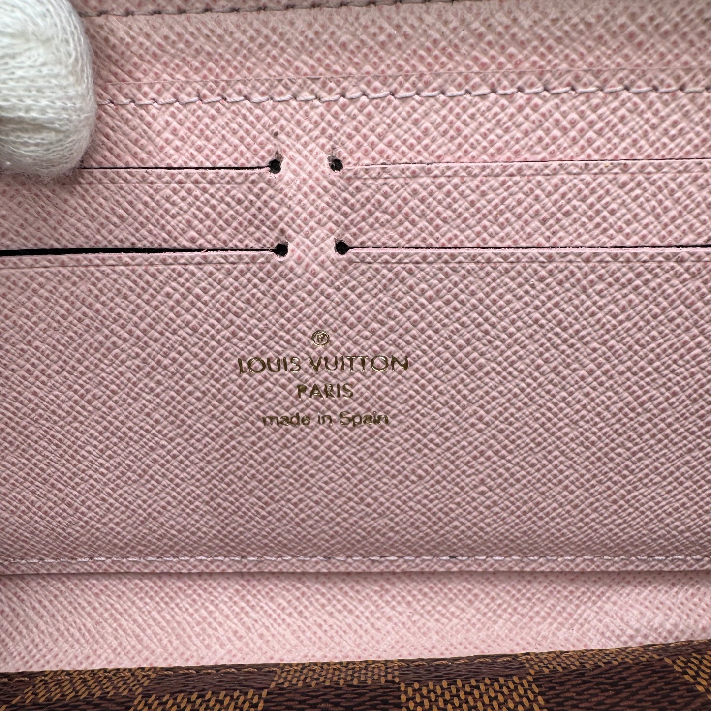 Louis Vuitton Zippy Wallet Damier Ebene Rose Ballerine