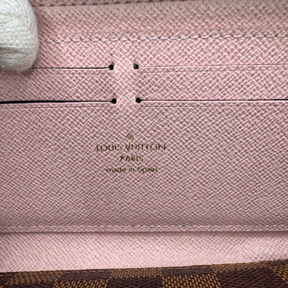 Louis Vuitton Zippy Wallet Damier Ebene Rose Ballerine