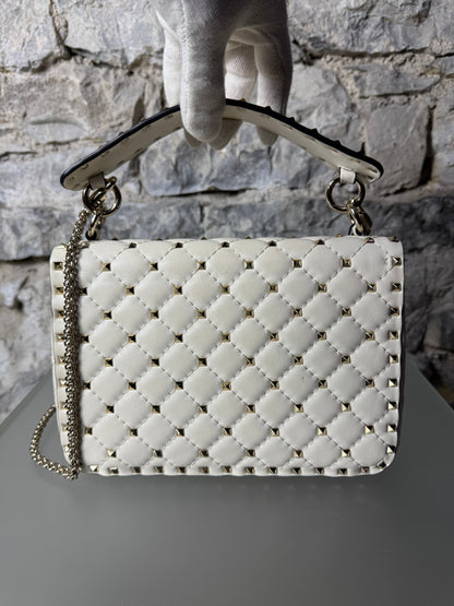 Valentino Garavani Rockstud Spike Bag Nappaleder Weiß