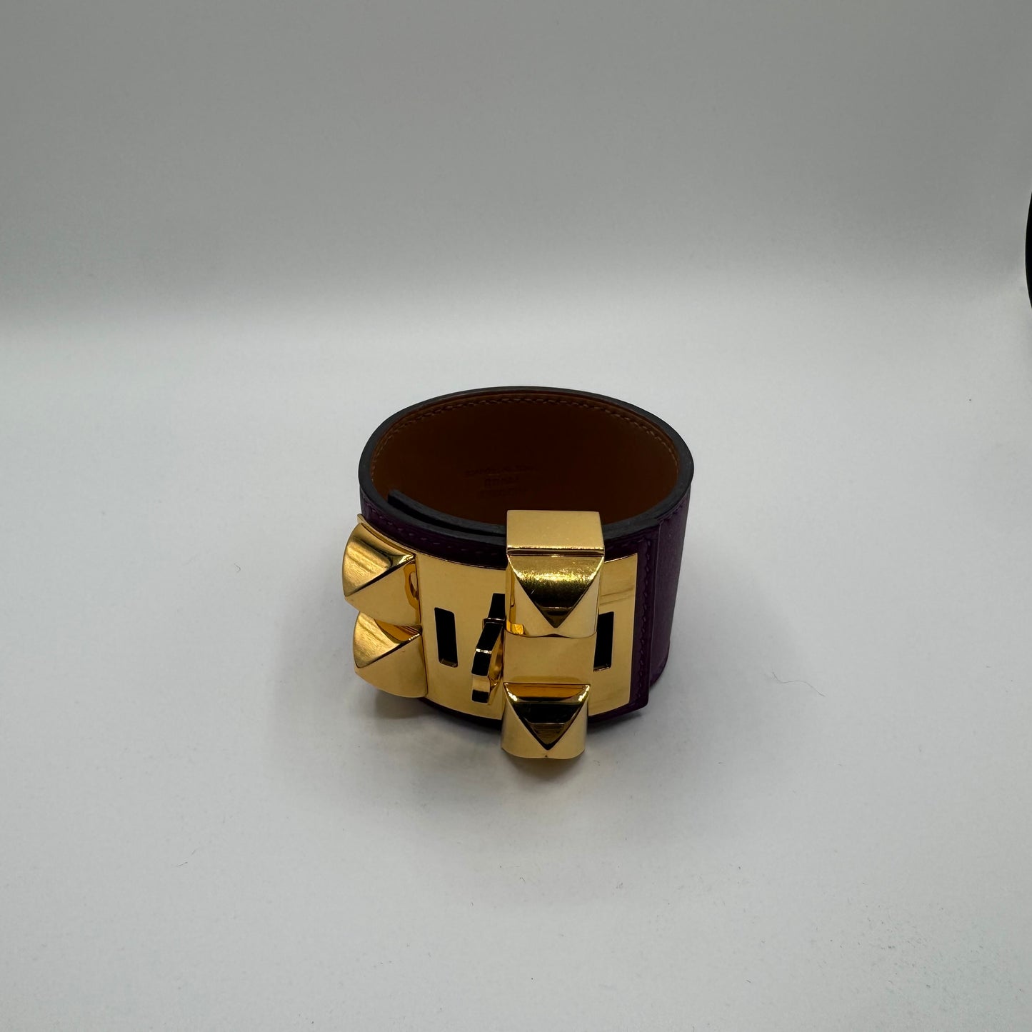 Hermès Collier de Chien (CDC) Armband Lila Gold – Größe T2 / S