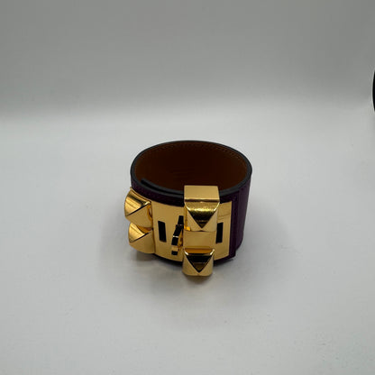 Hermès Collier de Chien (CDC) Armband Lila Gold – Größe T2 / S