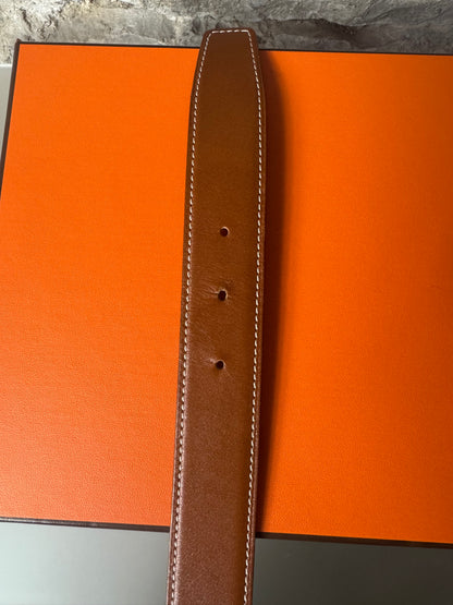 Hermès Gürtelschließe H Martelée & Wendbarer Gürtelriemen