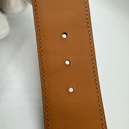 Hermès Shiny Porosus Krokodilleder Gürtelriemen – Grün – 85 cm / 40 mm