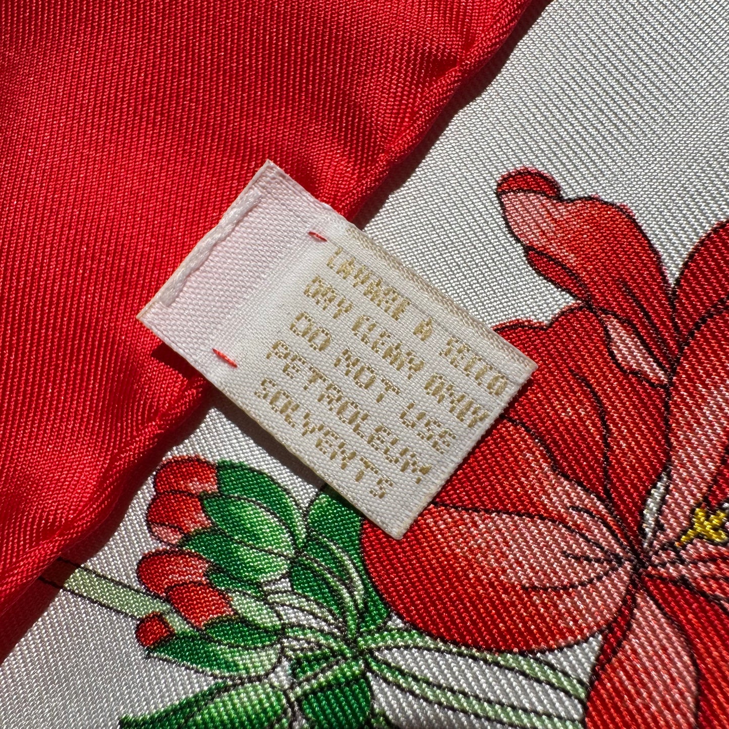 Vintage Gucci Seiden-Carré „Funghi“ rot