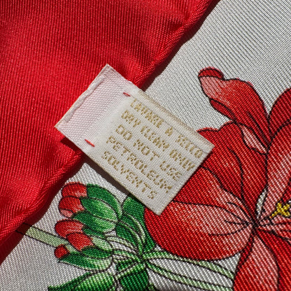 Vintage Gucci Seiden-Carré „Funghi“ rot