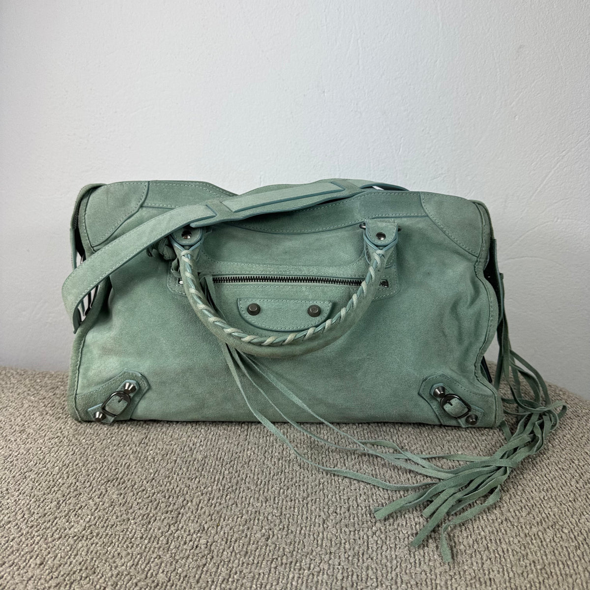 Balenciaga Classic City – Wildleder Mintgrün