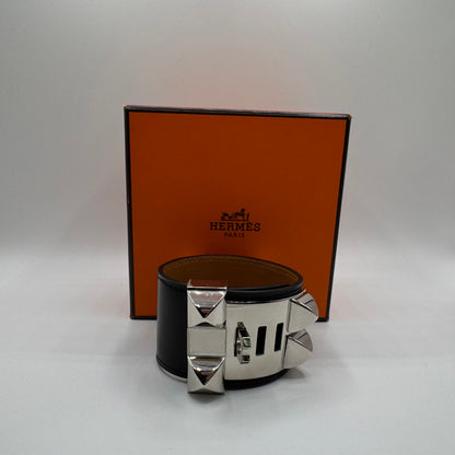 Hermès Collier de Chien (CDC) Armband – Schwarz / Silber
