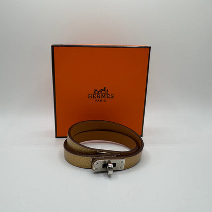 Hermès Mini Kelly Double Tour Bracelet – Goldfarben / Silber