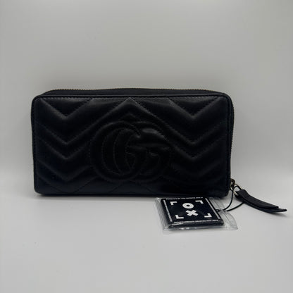 Gucci GG Marmont Geldbörse – Matelassé Leder Schwarz