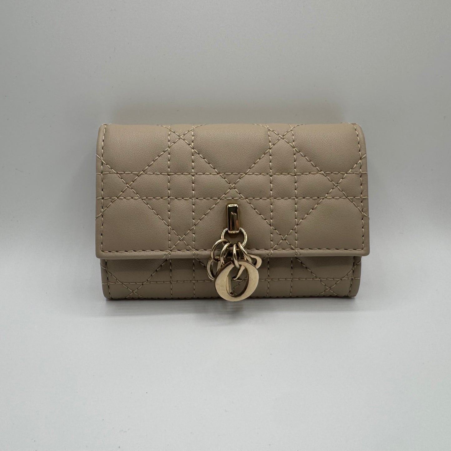 Dior My Dior Glycine Portemonnaie Cannage Lammleder Puderbeige