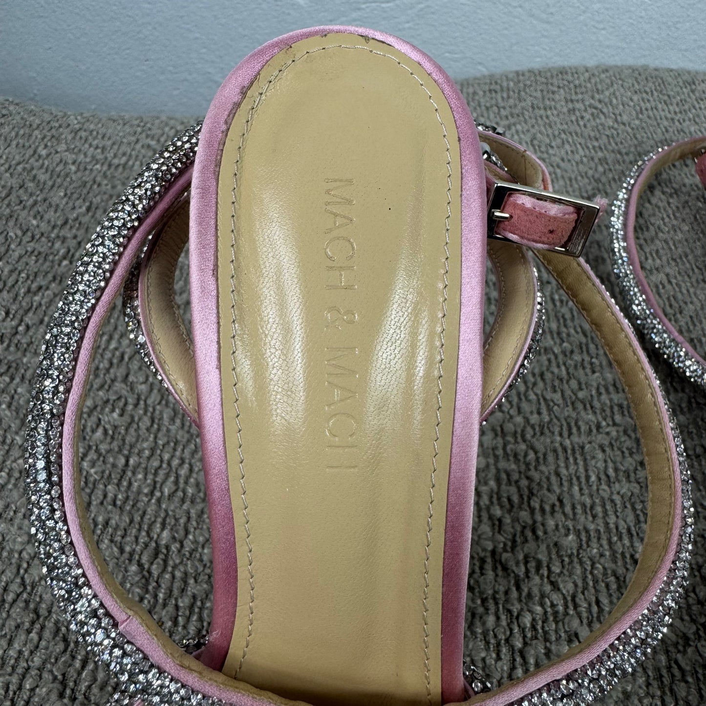 Mach &amp; Mach Double Bow Crystal Slingback Pumps – Rosa Gr. 39
