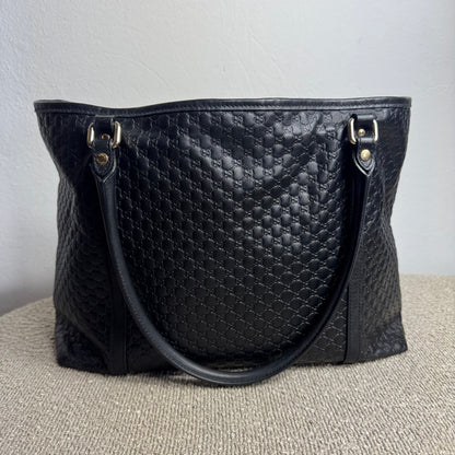 Gucci Microguccissima Leder Shopper Schwarz