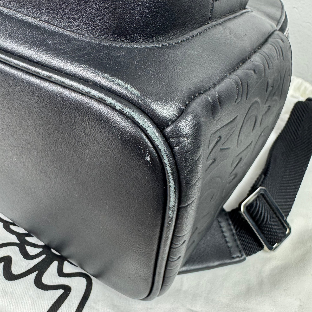 MCM Rucksack Schwarzes Leder