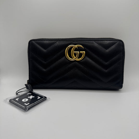 Gucci GG Marmont Geldbörse – Matelassé Leder Schwarz