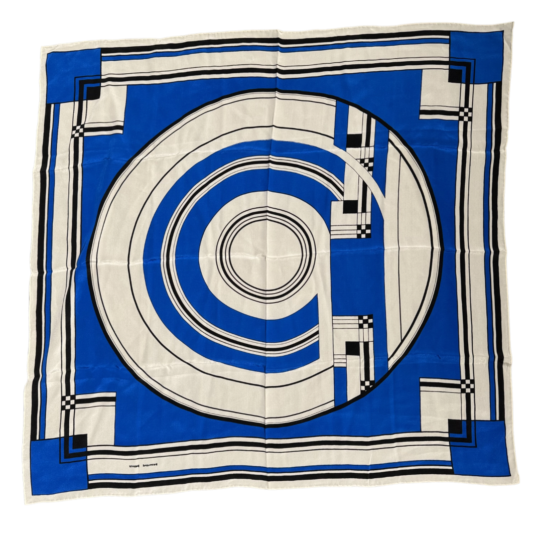 Bernard Perris Paris Vintage Geometric Silk Carré