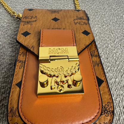 MCM Crossbody Phone Case Visetos Cognac