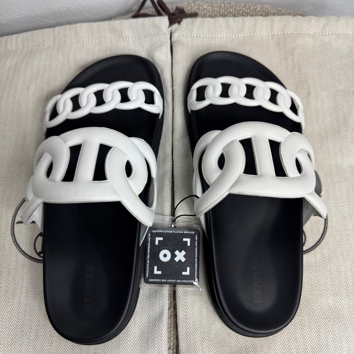 Hermès Extra Chaine d'Ancre Sandalen White Leather