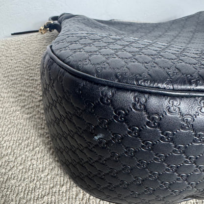 Gucci Guccissima Hobo Bag Schwarz
