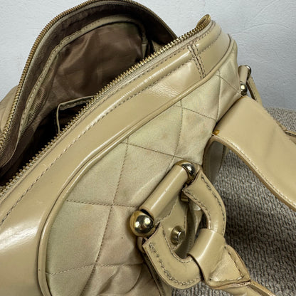 Burberry Quilted Satin & Leder Satchel Bag – Beige