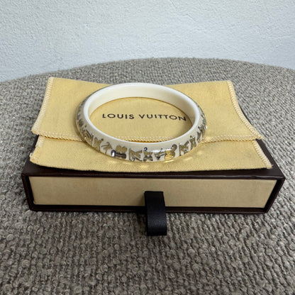 Louis Vuitton Resin Monogram Inclusion Armband – Weiß / Silber / Lila