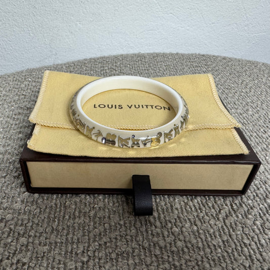 Louis Vuitton Resin Monogram Inclusion Armband – Weiß / Silber / Lila
