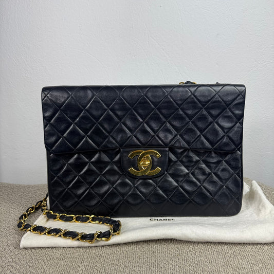 Chanel Single Flap Jumbo – Schwarz mit 24K vergoldeter Hardware