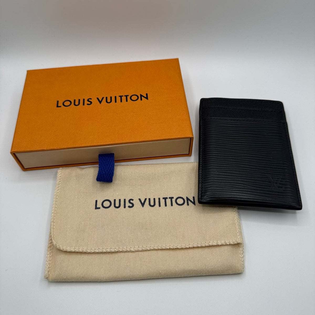 Louis Vuitton Kartenetui mit Geldclip – Epi Leder Schwarz