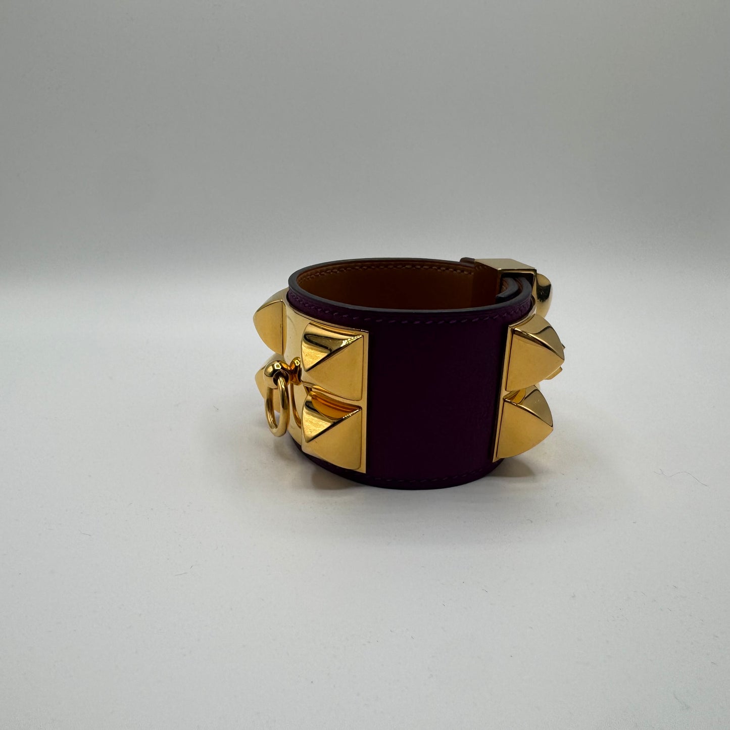 Hermès Collier de Chien (CDC) Armband Lila Gold – Größe T2 / S