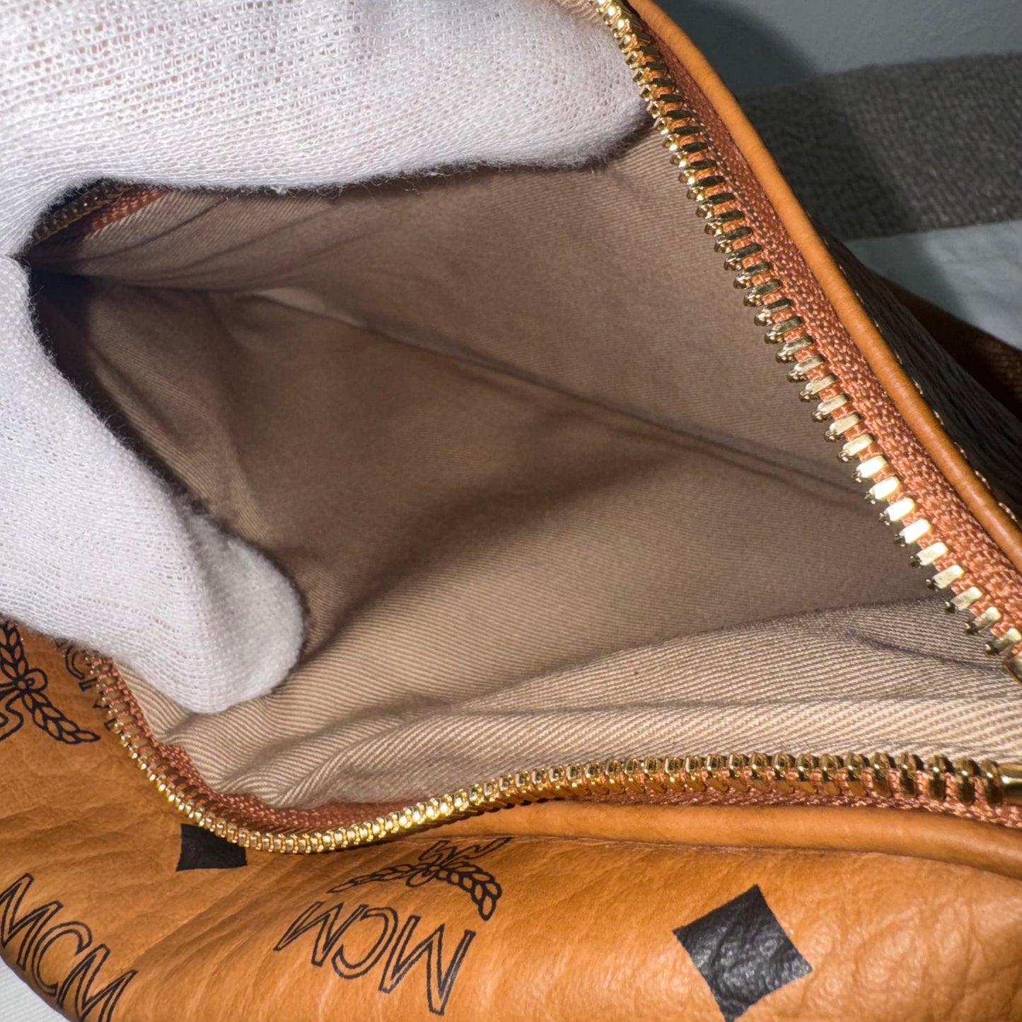 MCM Fursten Belt Bag Visetos Cognac