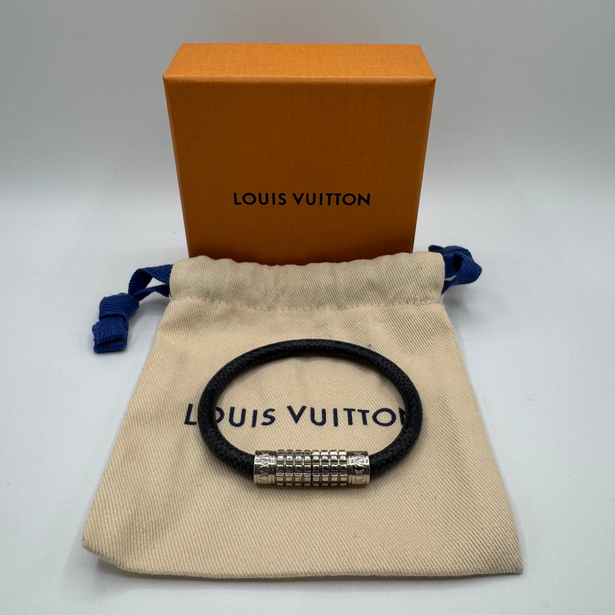 Louis Vuitton Digit Armband – Damier Graphite – Größe 19