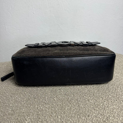 MCM München Logo Wildleder Crossbody Bag Schwarz