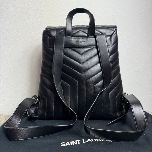 Saint Laurent Loulou Rucksack Matelassé-Leder Schwarz