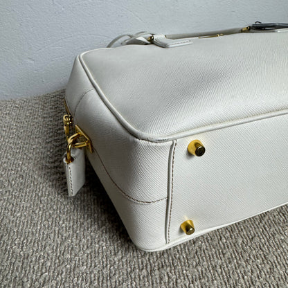 Prada Saffiano Lux Tote Bag weiß