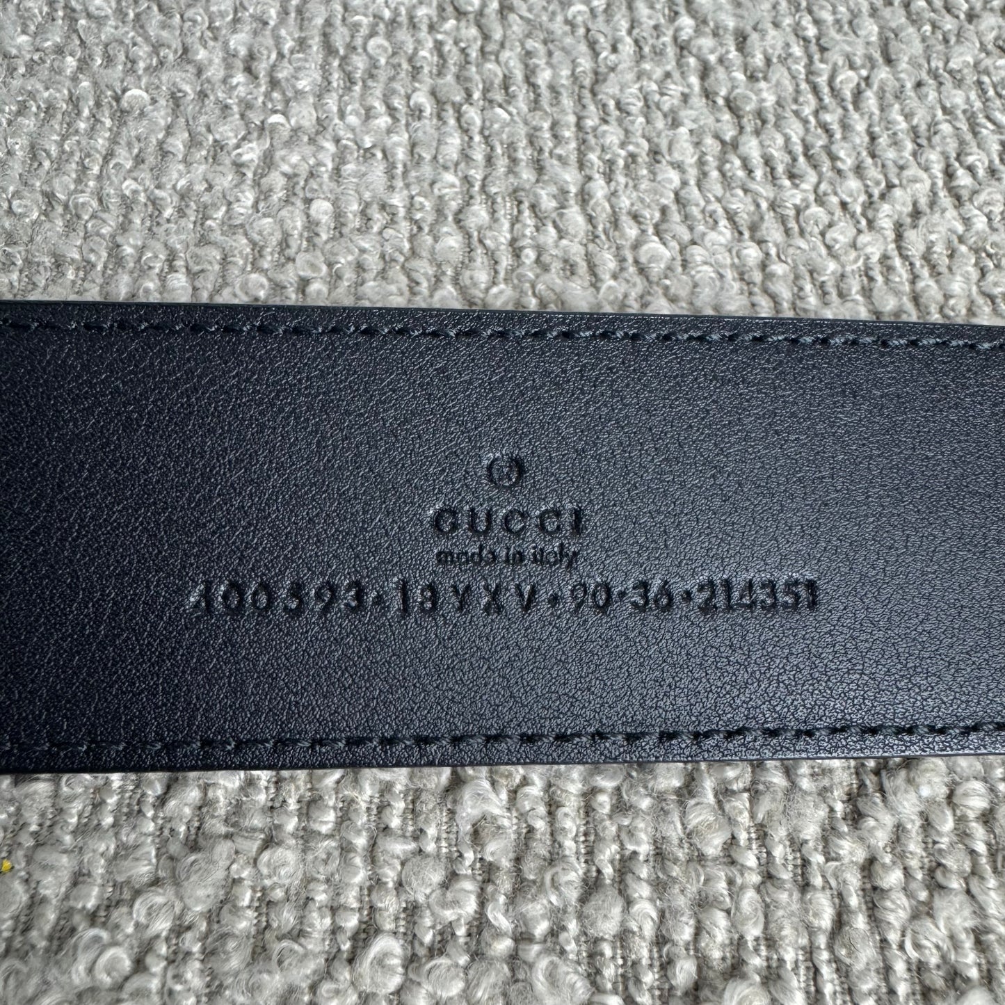Gucci GG Marmont Gürtel Schwarz Leder „All Black“ Gr. 90