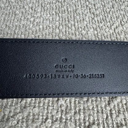 Gucci GG Marmont Gürtel Schwarz Leder „All Black“ Gr. 90