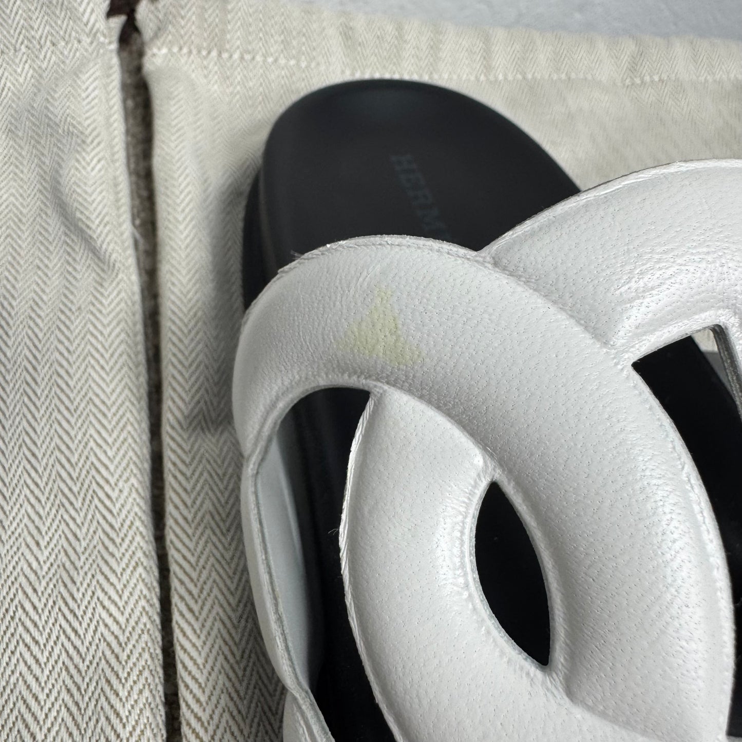 Hermès Extra Chaine d'Ancre Sandalen White Leather