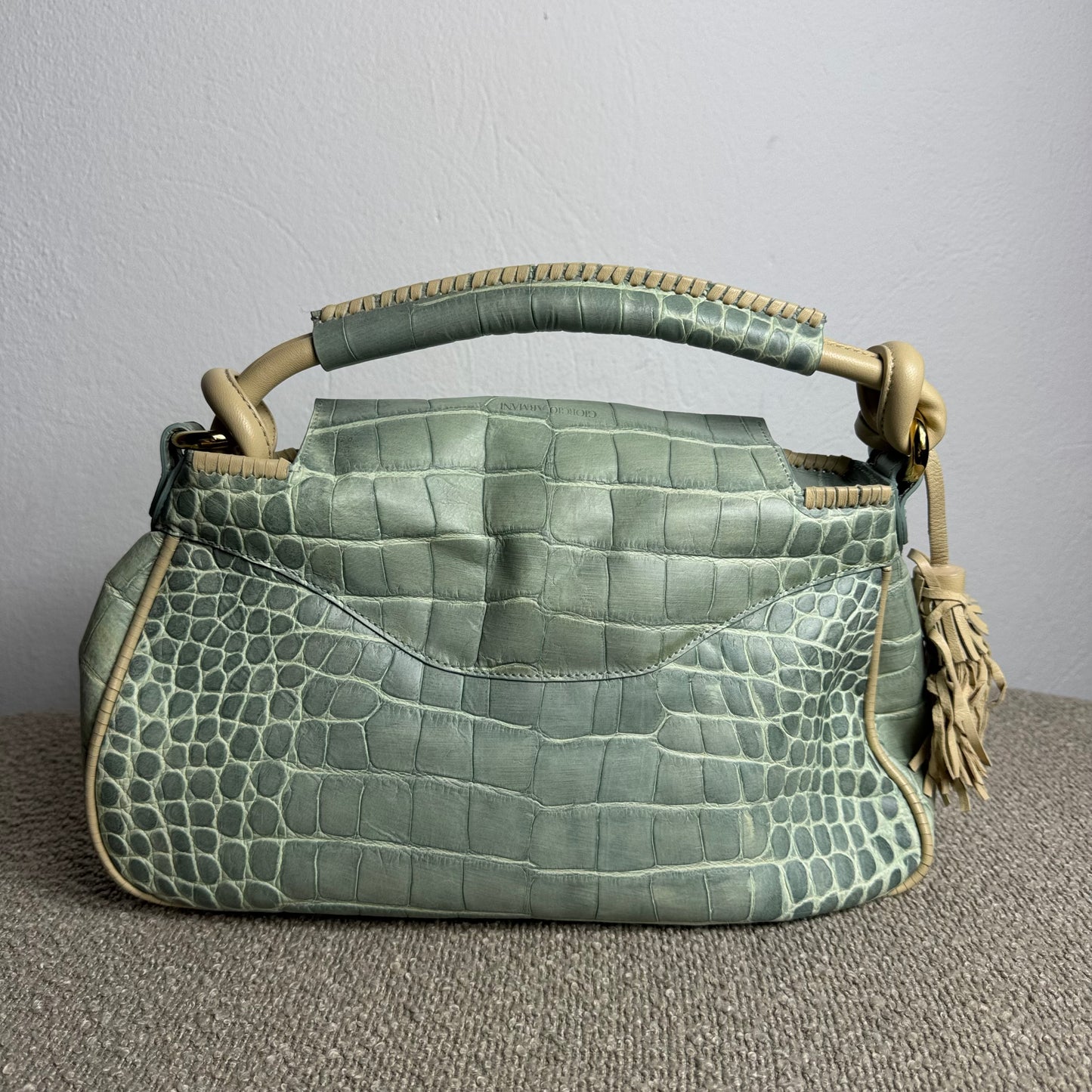 Giorgio Armani Mainline Croc-Embossed Handtasche