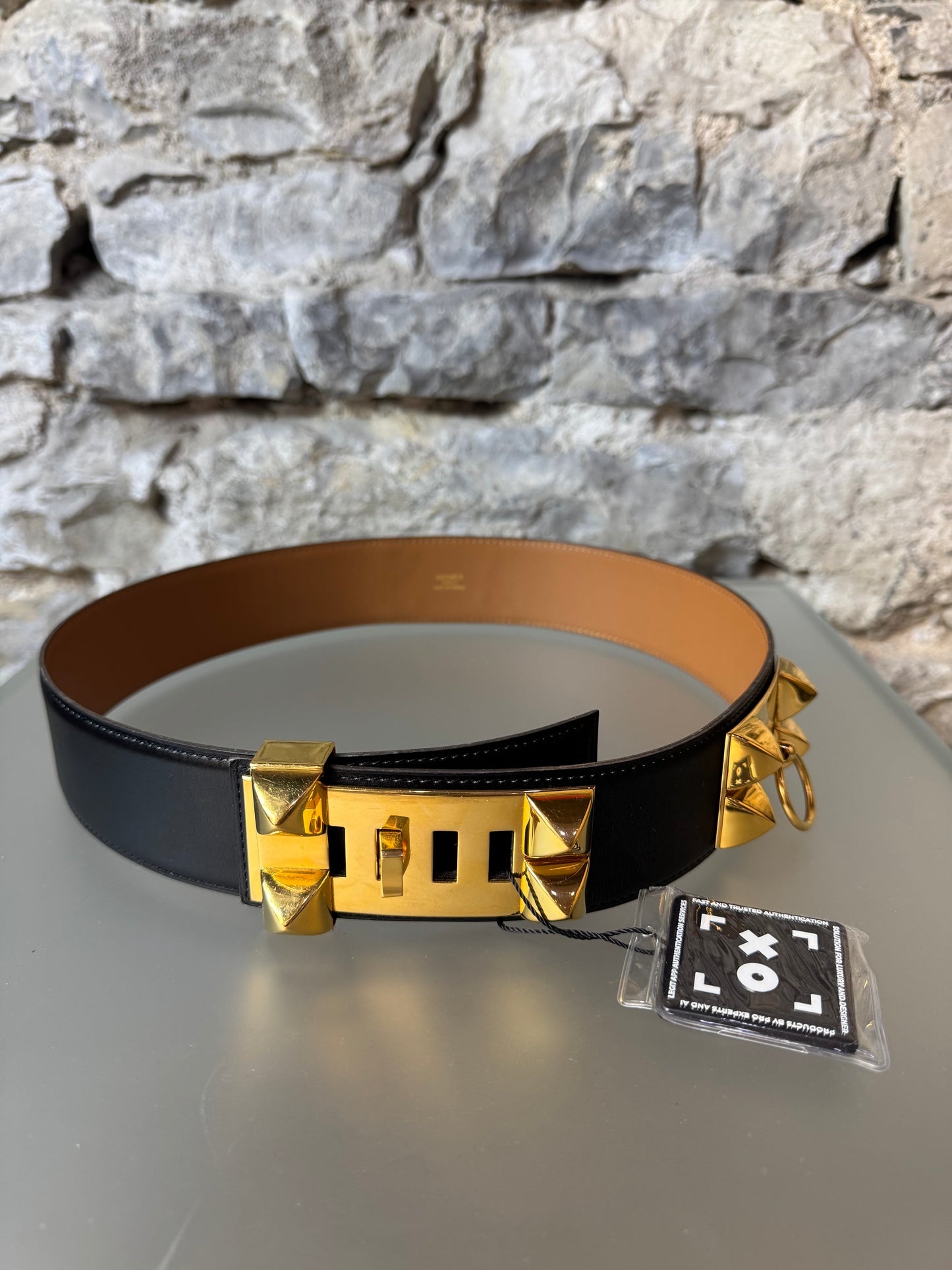 Hermès Collier de Chien Gürtel – Vintage, Schwarz (Größe 80)