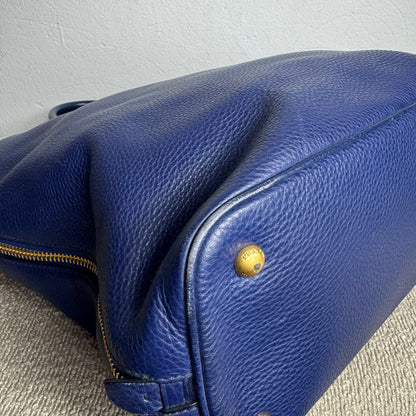 Prada Shopper Vitello Leder in Blau