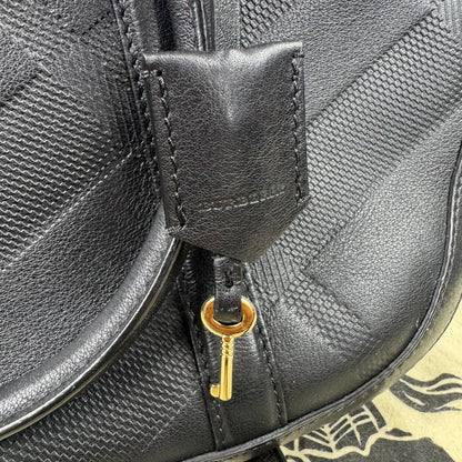 Burberry Orchard House Check Satchel Bag – Leder Schwarz