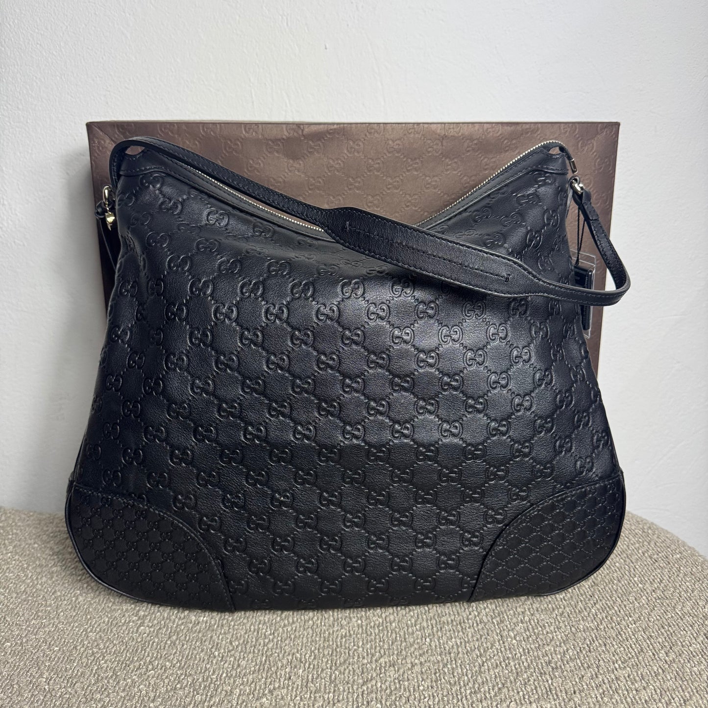 Gucci Guccissima Hobo Bag Schwarz