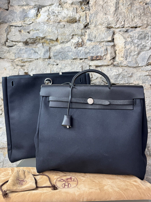 Hermès Herbag Handtasche – Segeltuch & Leder