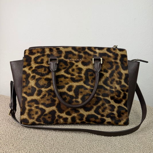 Michael Kors Shopper – Leo-Print Braun mit Felloptik