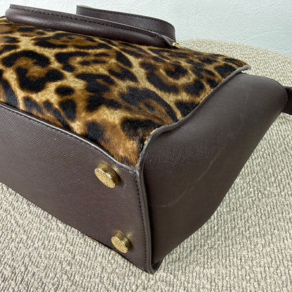 Michael Kors Shopper – Leo-Print Braun mit Felloptik