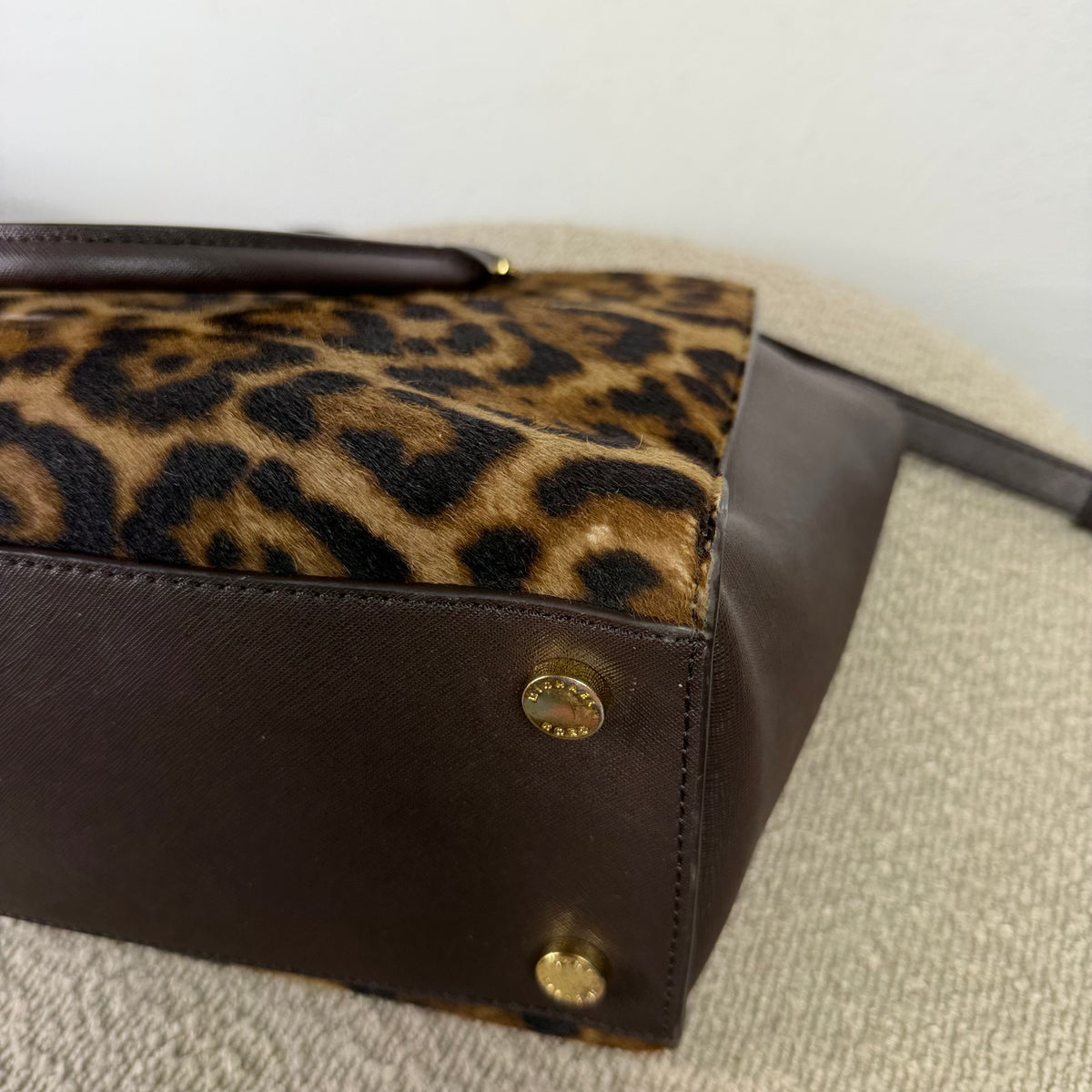 Michael Kors Shopper – Leo-Print Braun mit Felloptik