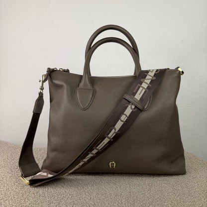 Aigner Shopper Handtasche – Leder Taupe