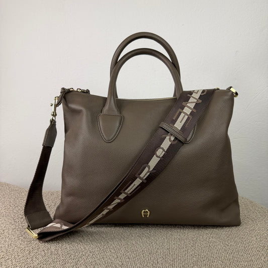 Aigner Shopper Handtasche – Leder Taupe